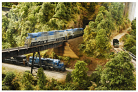 D&S train passing over Conrail train