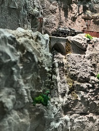 Distant view of Cascade Bridge looking east