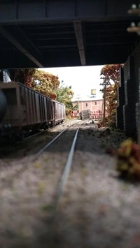 One of the concrete canyons along the line.